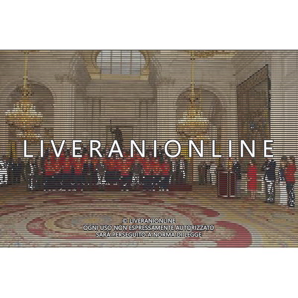 King Juan Carlos, Queen Sofia, Prince Felipe, Princess Letizia, Princess Leonor, Princess Sofia, Princess Elena attend an Audience to the National Football Team on their victory in the FIFA World Cup \'South Africa 2010 at Palacio Real in Madrid Photo: Billy Chappel / ALFAQUI - Ag. Aldo Liverani sas ITALY ONLY RICEVIMENTO A PALAZZO REALE DI MADRID DELLA NAZIONALE SPAGNOLA DI CALCIO DOPO LA VITTORIA DELLA COPPA DEL MONDO IN SUD AFRICA 2010