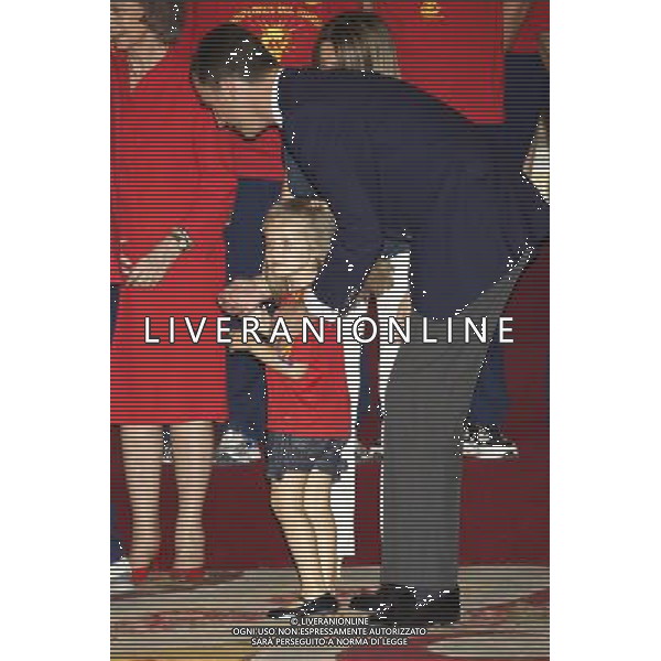 King Juan Carlos, Queen Sofia, Prince Felipe, Princess Letizia, Princess Leonor, Princess Sofia, Princess Elena attend an Audience to the National Football Team on their victory in the FIFA World Cup \'South Africa 2010 at Palacio Real in Madrid Photo: Billy Chappel / ALFAQUI - Ag. Aldo Liverani sas ITALY ONLY RICEVIMENTO A PALAZZO REALE DI MADRID DELLA NAZIONALE SPAGNOLA DI CALCIO DOPO LA VITTORIA DELLA COPPA DEL MONDO IN SUD AFRICA 2010