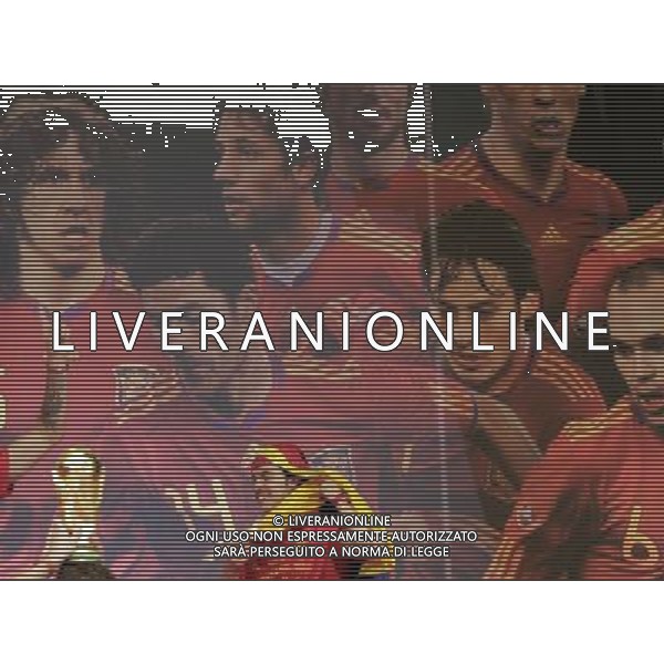 Spain\'s Pedro Rodriguez during the celebration of the victory in the FIFA World Cup.July, 7, 2010. Photo: Acero / Alter / ALFAQUI - Ag. Aldo Liverani sas ITALY ONLY FESTEGGIAMENTI A MADRID DELLA NAZIONALE SPAGNOLA DI CALCIO DOPO LA VITTORIA DELLA COPPA DEL MONDO IN SUD AFRICA 2010