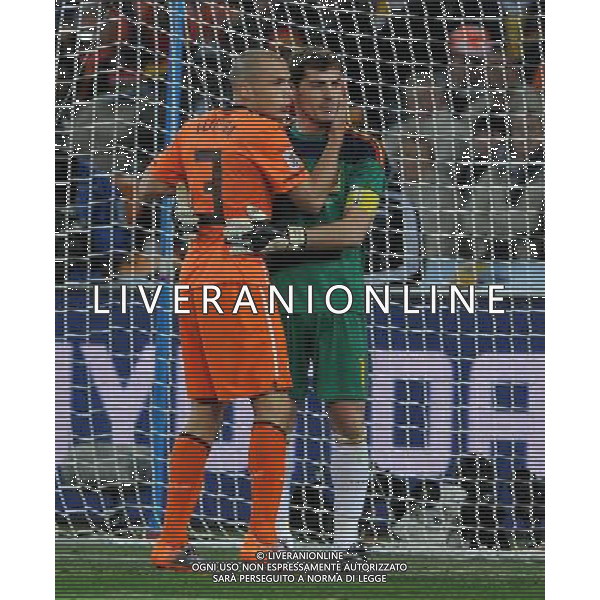 Fifa World Cup Sud Africa 2010 Match #64 Finale Johannesburg (Soccer City Stadium) - 11.07.2010 Olanda-Spagna Nella Foto:John HEITINGA-Iker CASILLAS /Ph.Vitez-Ag. Aldo Liverani