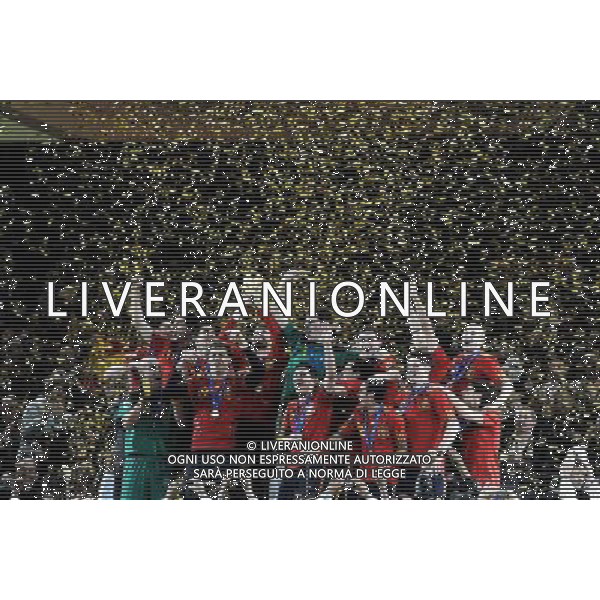 Fifa World Cup Sud Africa 2010 Match #64 Finale Johannesburg (Soccer City Stadium) - 11.07.2010 Olanda-Spagna Nella Foto:Premiazione spagna sul podio /Ph.Vitez-Ag. Aldo Liverani