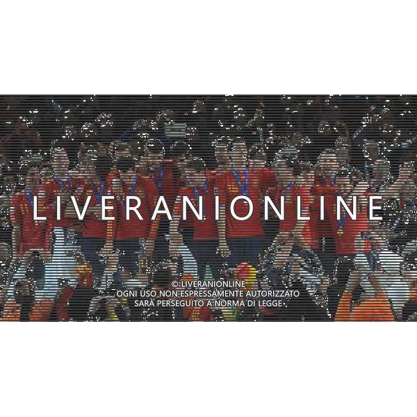 Fifa World Cup Sud Africa 2010 Match #64 Finale Johannesburg (Soccer City Stadium) - 11.07.2010 Olanda-Spagna Nella Foto:Premiazione spagna sul podio /Ph.Vitez-Ag. Aldo Liverani