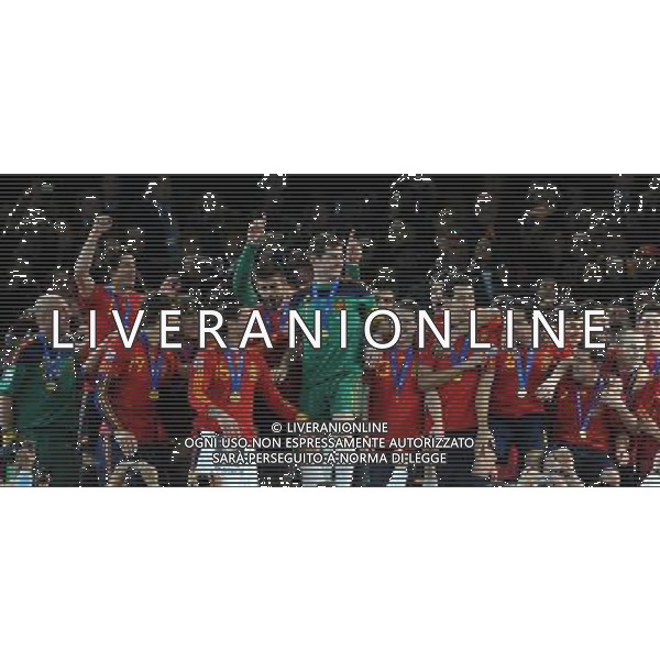 Fifa World Cup Sud Africa 2010 Match #64 Finale Johannesburg (Soccer City Stadium) - 11.07.2010 Olanda-Spagna Nella Foto:Premiazione spagna sul podio /Ph.Vitez-Ag. Aldo Liverani