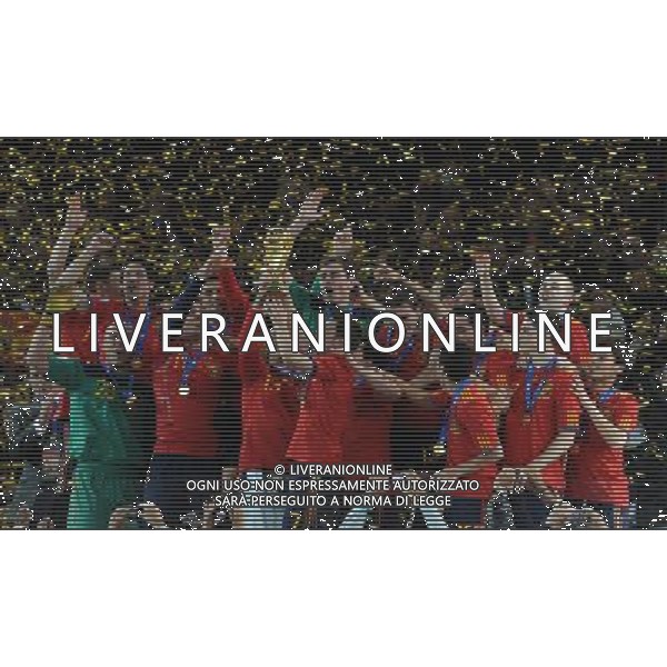 Fifa World Cup Sud Africa 2010 Match #64 Finale Johannesburg (Soccer City Stadium) - 11.07.2010 Olanda-Spagna Nella Foto:Premiazione Spagna sul podio /Ph.Vitez-Ag. Aldo Liverani