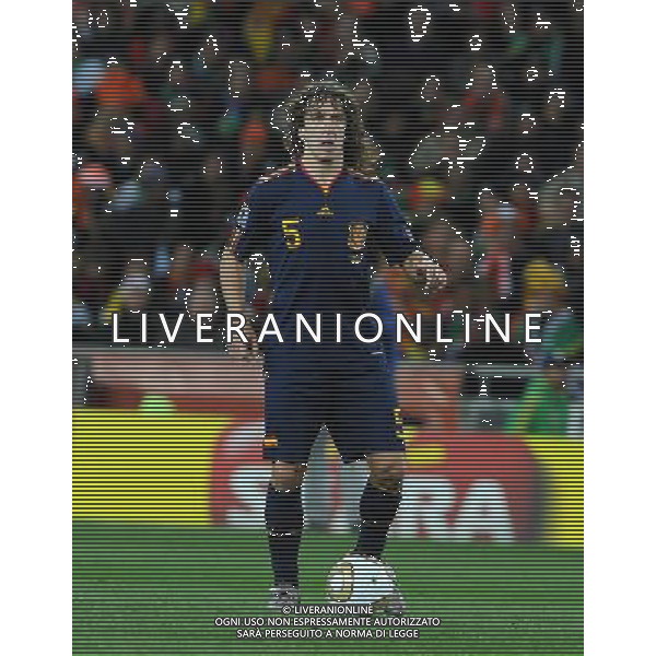 Fifa World Cup Sud Africa 2010 Match #64 Finale Johannesburg (Soccer City Stadium) - 11.07.2010 Olanda-Spagna Nella Foto:Carles PUYOL /Ph.Vitez-Ag. Aldo Liverani