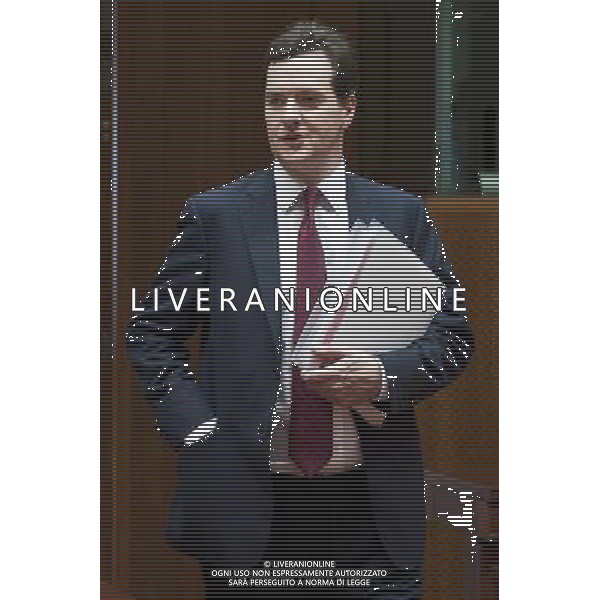 British Chancellor of the Exchequer George Osborne during EU finance ministers meeting at the EU Council headquarters in Brussels, Belgium on 2010-07-13 by Wiktor Dabkowski ©Photoshot/Agenzia Aldo Liverani Sas - ITALY ONLY - Riunione dei ministri delle finanze dell\'UE, presso la sede del Consiglio Europeo a Bruxelles, in Belgio il 13/07/2010