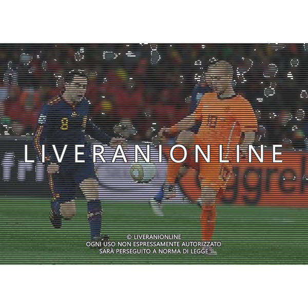 Fifa World Cup Sud Africa 2010 Match #64 Finale Johannesburg (Soccer City Stadium) - 11.07.2010 Olanda-Spagna Nella Foto:Wesley SNEIJDER-XAVI HERNANDEZ /Ph.Vitez-Ag. Aldo Liverani