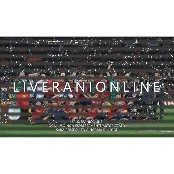 Fifa World Cup Sud Africa 2010 Match #64 Finale Johannesburg (Soccer City Stadium) - 11.07.2010 Olanda-Spagna Nella Foto:Spagna squadra in posa con la coppa del mondo /Ph.Vitez-Ag. Aldo Liverani