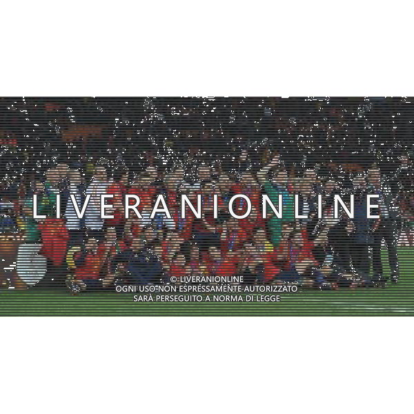 Fifa World Cup Sud Africa 2010 Match #64 Finale Johannesburg (Soccer City Stadium) - 11.07.2010 Olanda-Spagna Nella Foto:Spagna squadra in posa con la coppa del mondo /Ph.Vitez-Ag. Aldo Liverani