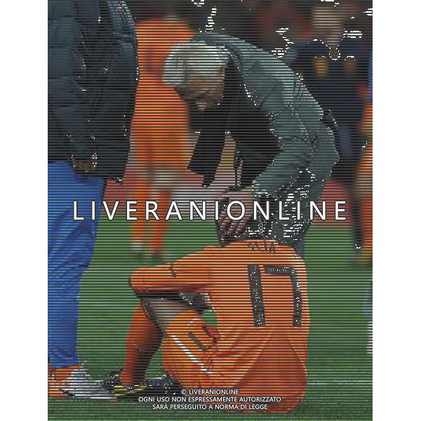 Fifa World Cup Sud Africa 2010 Match #64 Finale Johannesburg (Soccer City Stadium) - 11.07.2010 Olanda-Spagna Nella Foto:Bert VAN MARWIJK consola Eljero ELIA /Ph.Vitez-Ag. Aldo Liverani