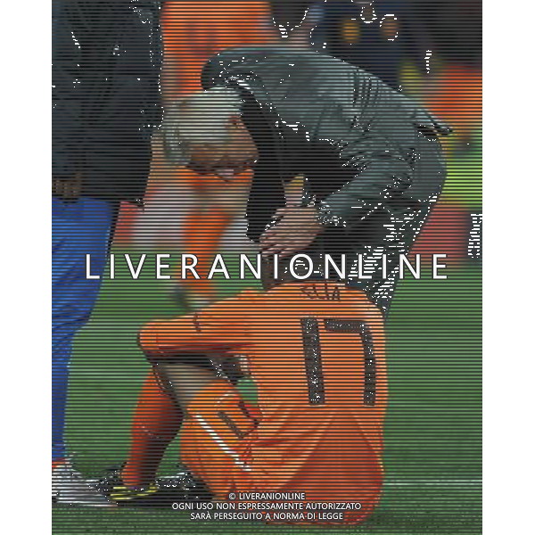 Fifa World Cup Sud Africa 2010 Match #64 Finale Johannesburg (Soccer City Stadium) - 11.07.2010 Olanda-Spagna Nella Foto:Bert VAN MARWIJK consola Eljero ELIA /Ph.Vitez-Ag. Aldo Liverani