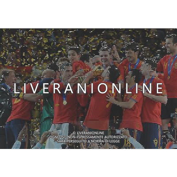 Fifa World Cup Sud Africa 2010 Match #64 Finale Johannesburg (Soccer City Stadium) - 11.07.2010 Olanda-Spagna Nella Foto:David VILLA alza la coppa /Ph.Vitez-Ag. Aldo Liverani