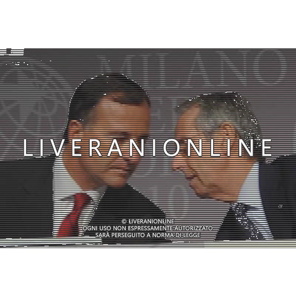 MILANO 13/7/2010 PALAZZO MEZZANOTTE P.zza AFFARI, 6 GIORNATA CONCLUSIVA DEL FORUM ECONOMICO E FINANZIARIO PER IL MEDITERRANEO NELLA FOTO FRANCO FRATTINI E BRUNO ERMOLLI FOTO ROMANO/AG ALDO LIVERANI