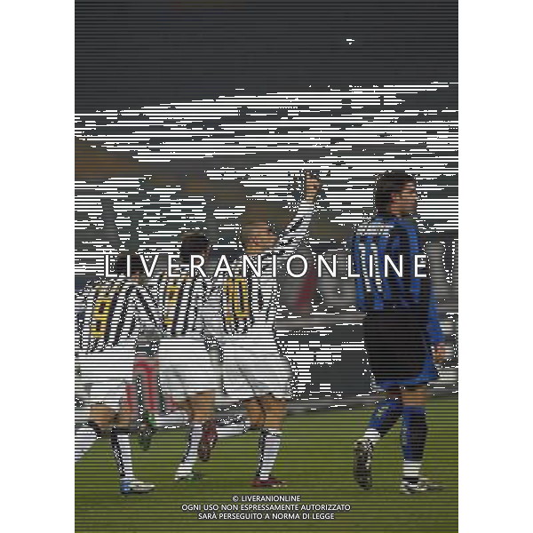 Juventus-Inter semifinali andata di Coppa Italia Tim Cup 04/02/2004 nella foto esultanza dopo il gol di marco di vaio* Agenzia Aldo liverani