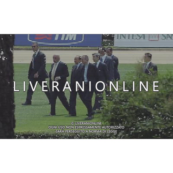 MILANELLO 20/07/2010 CALCIO SPORT RADUNO MILAN CALCIO SERIE A TIM NELLA FOTO SILVIO BERLUSCONI PRESIDENTE MILAN PRESENTE AL RADUNO DEL MILAN ADRIANO GALLIANI E ARIEDO BRAIDA © Luzzani/ AG ALDO LIVERANI SAS