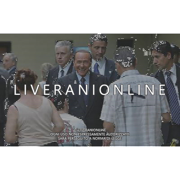 MILANELLO 20/07/2010 CALCIO SPORT RADUNO MILAN CALCIO SERIE A TIM NELLA FOTO SILVIO BERLUSCONI PRESIDENTE MILAN PRESENTE AL RADUNO DEL MILAN © Luzzani/ AG ALDO LIVERANI SAS