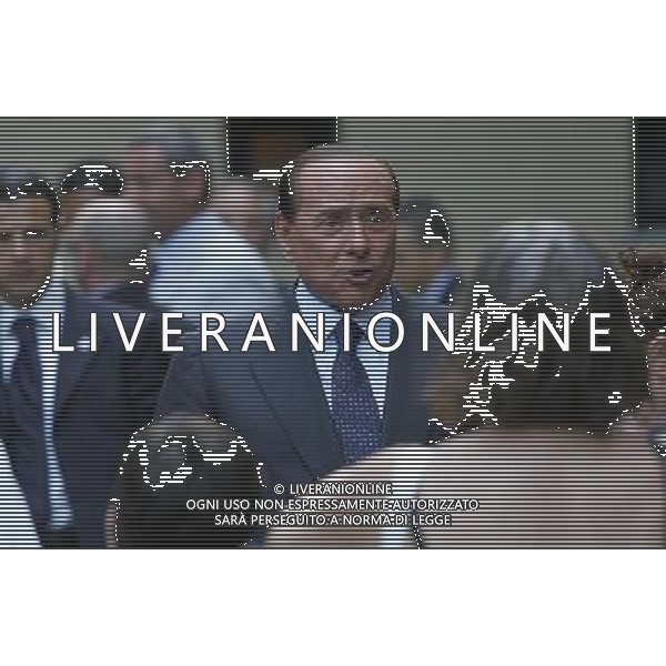 MILANELLO 20/07/2010 CALCIO SPORT RADUNO MILAN CALCIO SERIE A TIM NELLA FOTO SILVIO BERLUSCONI PRESIDENTE MILAN PRESENTE AL RADUNO DEL MILAN © Luzzani/ AG ALDO LIVERANI SAS