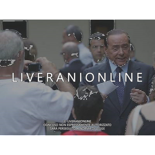 MILANELLO 20/07/2010 CALCIO SPORT RADUNO MILAN CALCIO SERIE A TIM NELLA FOTO SILVIO BERLUSCONI PRESIDENTE MILAN PRESENTE AL RADUNO DEL MILAN © Luzzani/ AG ALDO LIVERANI SAS