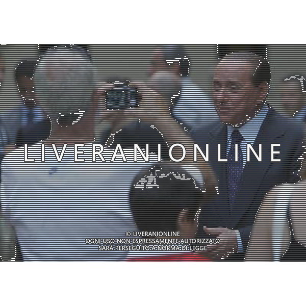 MILANELLO 20/07/2010 CALCIO SPORT RADUNO MILAN CALCIO SERIE A TIM NELLA FOTO SILVIO BERLUSCONI PRESIDENTE MILAN PRESENTE AL RADUNO DEL MILAN © Luzzani/ AG ALDO LIVERANI SAS