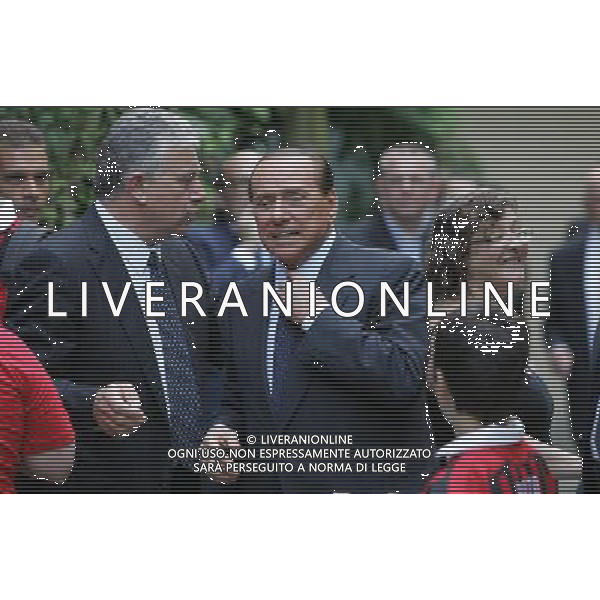 MILANELLO 20/07/2010 CALCIO SPORT RADUNO MILAN CALCIO SERIE A TIM NELLA FOTO SILVIO BERLUSCONI PRESIDENTE MILAN PRESENTE AL RADUNO DEL MILAN © Luzzani/ AG ALDO LIVERANI SAS