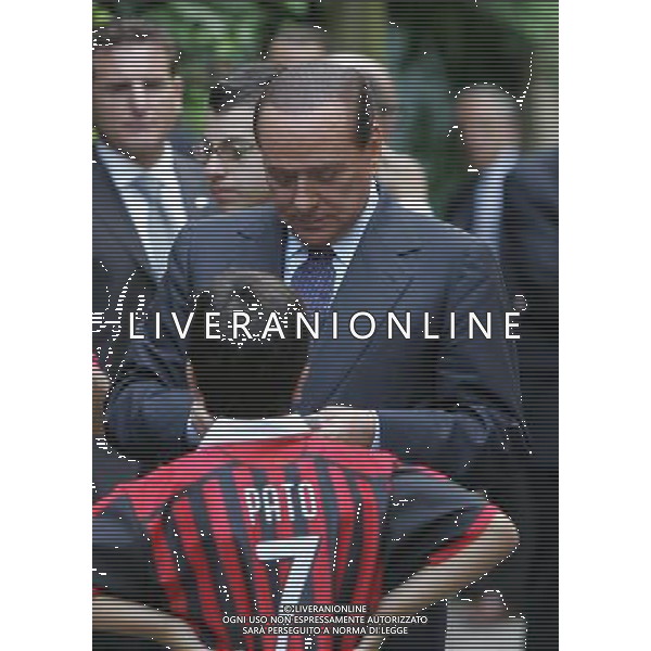 MILANELLO 20/07/2010 CALCIO SPORT RADUNO MILAN CALCIO SERIE A TIM NELLA FOTO SILVIO BERLUSCONI PRESIDENTE MILAN PRESENTE AL RADUNO DEL MILAN © Luzzani/ AG ALDO LIVERANI SAS