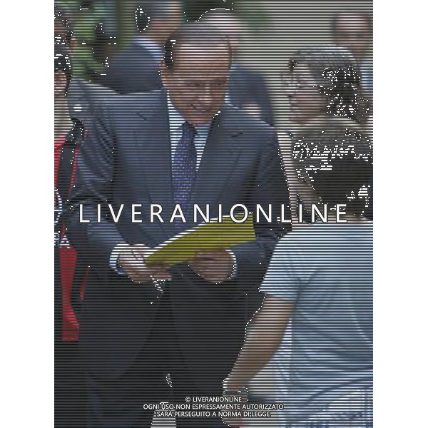 MILANELLO 20/07/2010 CALCIO SPORT RADUNO MILAN CALCIO SERIE A TIM NELLA FOTO SILVIO BERLUSCONI PRESIDENTE MILAN PRESENTE AL RADUNO DEL MILAN © Luzzani/ AG ALDO LIVERANI SAS
