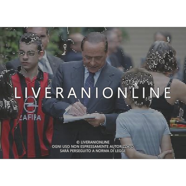 MILANELLO 20/07/2010 CALCIO SPORT RADUNO MILAN CALCIO SERIE A TIM NELLA FOTO SILVIO BERLUSCONI PRESIDENTE MILAN PRESENTE AL RADUNO DEL MILAN © Luzzani/ AG ALDO LIVERANI SAS