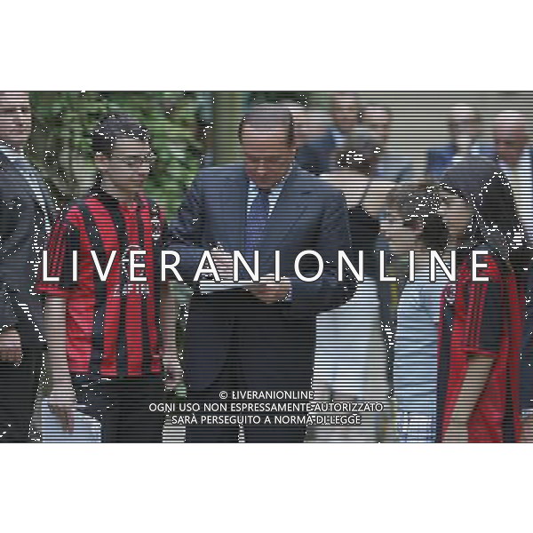 MILANELLO 20/07/2010 CALCIO SPORT RADUNO MILAN CALCIO SERIE A TIM NELLA FOTO SILVIO BERLUSCONI PRESIDENTE MILAN PRESENTE AL RADUNO DEL MILAN © Luzzani/ AG ALDO LIVERANI SAS