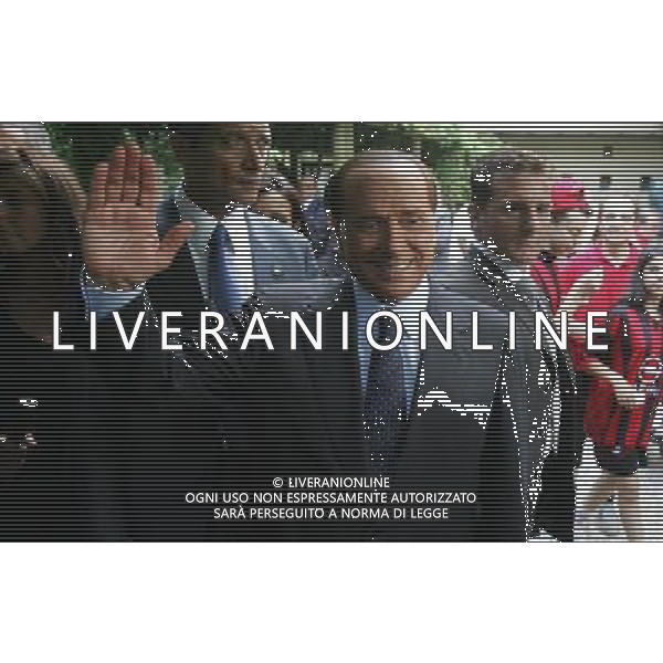 MILANELLO 20/07/2010 CALCIO SPORT RADUNO MILAN CALCIO SERIE A TIM NELLA FOTO SILVIO BERLUSCONI PRESIDENTE MILAN PRESENTE AL RADUNO DEL MILAN © Luzzani/ AG ALDO LIVERANI SAS