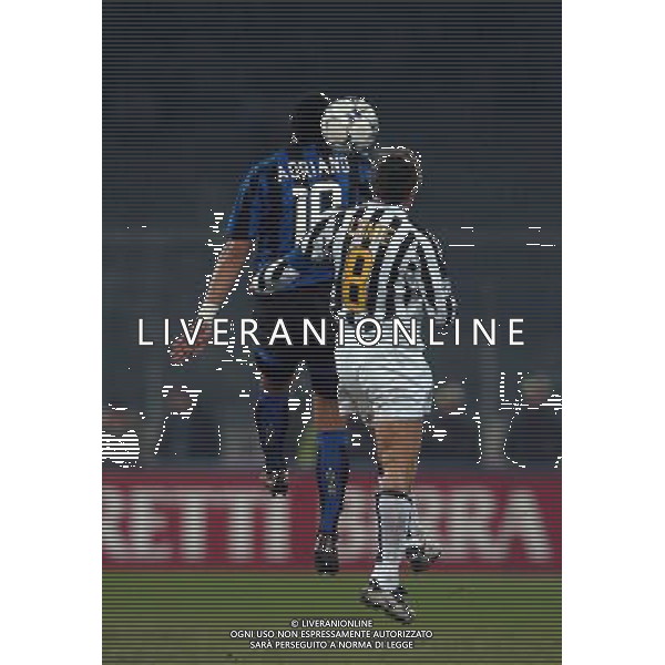 TORINO 04/02/04 SEMIFINALE TIM CUP 2003/04 JUVENTUS - INTER nella foto adriano leite ribeiro con conte antonio ph gigi arcaini/ag.aldo liverani
