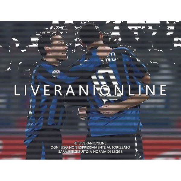 TORINO 04/02/04 SEMIFINALE TIM CUP 2003/04 JUVENTUS - INTER nella foto dopo secondo gol adriano leite ribeiro ph gigi arcaini/ag.aldo liverani