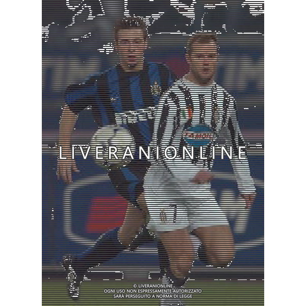TORINO 04/02/04 SEMIFINALE TIM CUP 2003/04 JUVENTUS - INTER nella foto pasquale giovanni con pessotto gianluca ph gigi arcaini/ag.aldo liverani