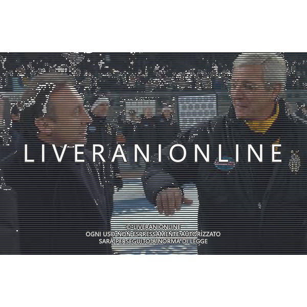 TORINO 04/02/04 SEMIFINALE TIM CUP 2003/04 JUVENTUS - INTER nella foto zaccheroni alberto con lippi marcello ph gigi arcaini/ag.aldo liverani