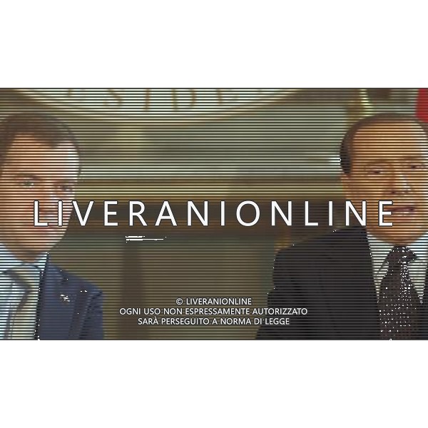 MILANO 23/0/2010 POLITICA: VERTICE RUSSIA - ITALIA Palazzo della Prefettura,Incontro tra il premier Silvio Berlusconi e il presidente della Federazione russa Dmitri Medvedev nella foto premier Silvio Berlusconi - il presidente della Federazione russa Dmitri Medvedev ph Fiochi/ AG ALDO LIVERANI SAS 