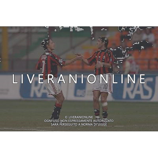 MILANO 5/2/2004 COPPA ITALIA TIM MILAN-LAZIO NELLA FOTO L\' ESULTANZA DI PIPPO INZAGHI E RUI COSTA FOTO LIVERNI/AG ALDO LIVERANI