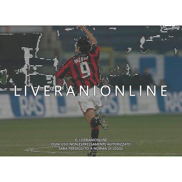 MILANO 05/02/04 SEMIFINALE DI COPPA TIM 2003/04 MILAN-LAZIO nella foto inzaghi filippo dopo il gol ph gigi arcaini/ag.aldo liverani