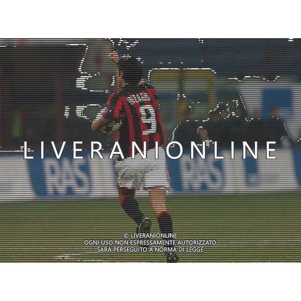 MILANO 05/02/04 SEMIFINALE DI COPPA TIM 2003/04 MILAN-LAZIO nella foto inzaghi filippo dopo il gol ph gigi arcaini/ag.aldo liverani