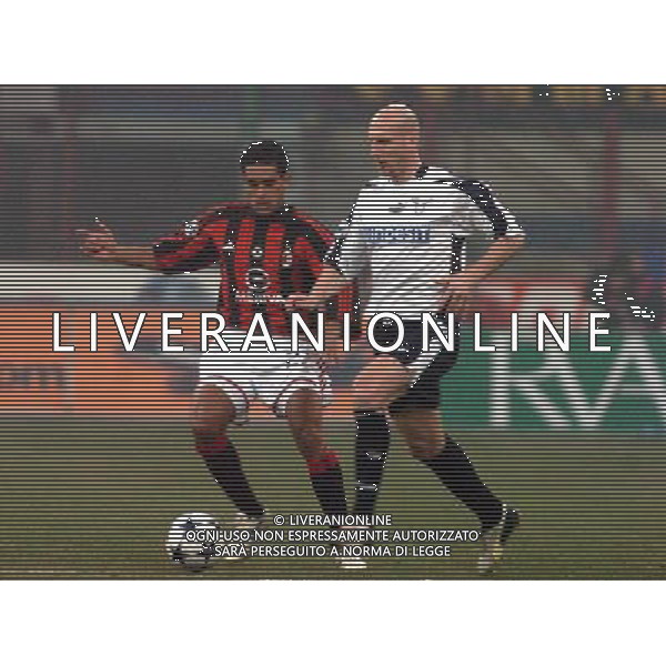 MILANO 05/02/04 SEMIFINALE DI COPPA TIM 2003/04 MILAN-LAZIO nella foto serginho sergio con stam jaap ph gigi arcaini/ag.aldo liverani