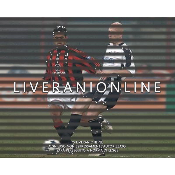 MILANO 05/02/04 SEMIFINALE DI COPPA TIM 2003/04 MILAN-LAZIO nella foto serginho sergio con stam jaap ph gigi arcaini/ag.aldo liverani