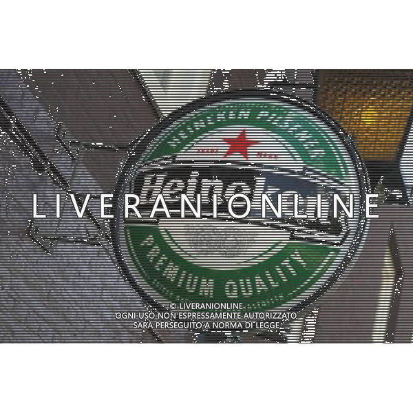 Heineken beer sign in Amsterdam, Holland ©PHOTOSHOT/Agenzia Aldo Liverani Sas - ITALY ONLY - VEDUTE DELLA CITTA\' DI AMSTERDAM IN OLANDA PAESI BASSI