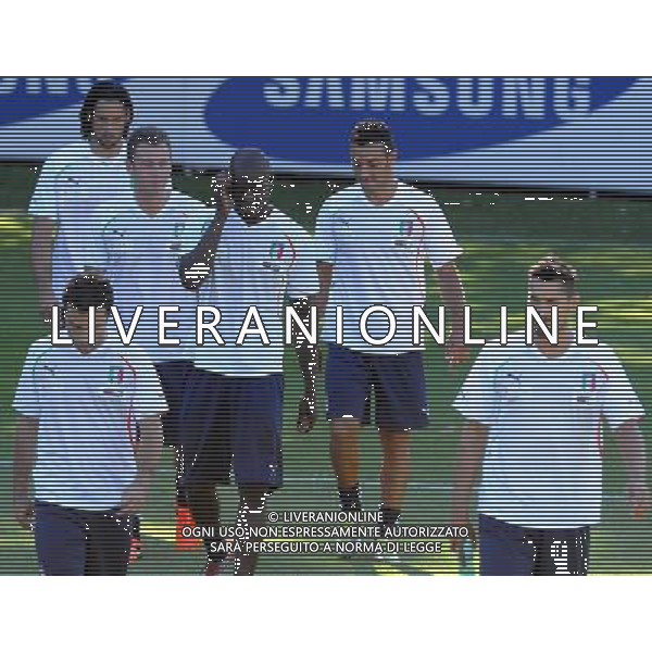 Raduno Nazionale Italiana a Coverciano Coverciano(FI) - 08.08.2010 Allenamento Nella Foto:fabio quagliarella-antonio cassano -mario balotelli-giuseppe rossi-marco borriello /Ph.Vitez-Ag. Aldo Liverani