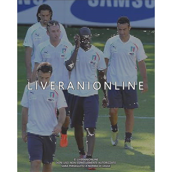 Raduno Nazionale Italiana a Coverciano Coverciano(FI) - 08.08.2010 Allenamento Nella Foto:fabio quagliarella-antonio cassano -mario balotelli /Ph.Vitez-Ag. Aldo Liverani