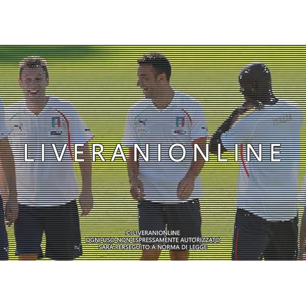 Raduno Nazionale Italiana a Coverciano Coverciano(FI) - 08.08.2010 Allenamento Nella Foto:quagliarella fabio- cassano antonio- balotelli mario /Ph.Vitez-Ag. Aldo Liverani