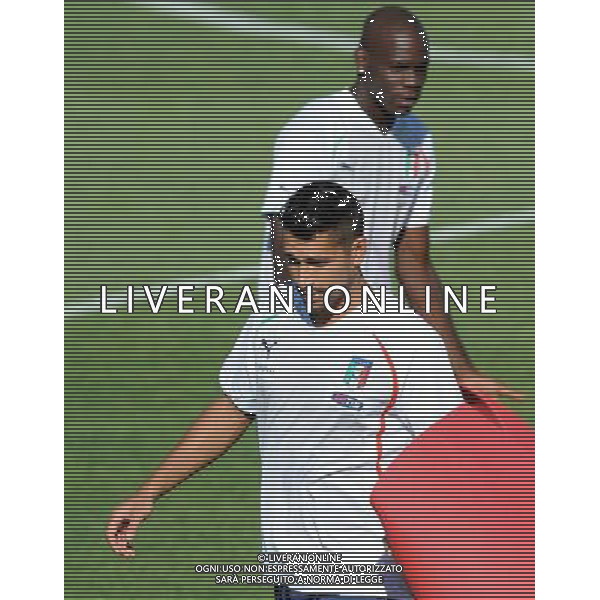 Raduno Nazionale Italiana a Coverciano Coverciano(FI) - 08.08.2010 Allenamento Nella Foto:marco borriello- balotelli mario /Ph.Vitez-Ag. Aldo Liverani