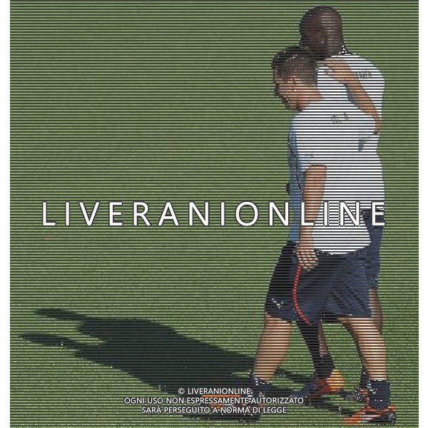 Raduno Nazionale Italiana a Coverciano Coverciano(FI) - 08.08.2010 Allenamento Nella Foto:antonio cassano-mario balotelli /Ph.Vitez-Ag. Aldo Liverani