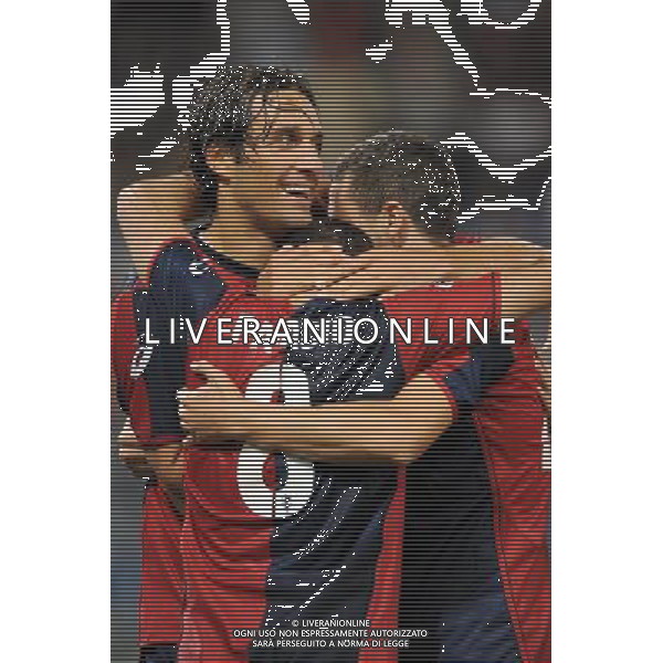 13-08-2010 Genova Sport-Calcio 14 Trofeo Spagnolo Genoa Atletico Bilbao Nella foto: Esultanza del genoa dopo il gol di luca toni ©Alessandro Falzone/ALDO LIVERANI