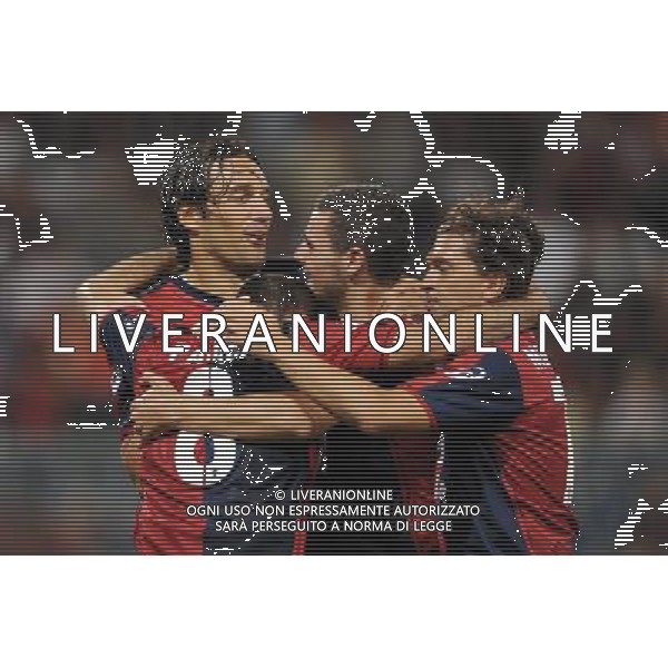 13-08-2010 Genova Sport-Calcio 14 Trofeo Spagnolo Genoa Atletico Bilbao Nella foto: Esultanza del genoa dopo il gol di luca toni ©Alessandro Falzone/ALDO LIVERANI