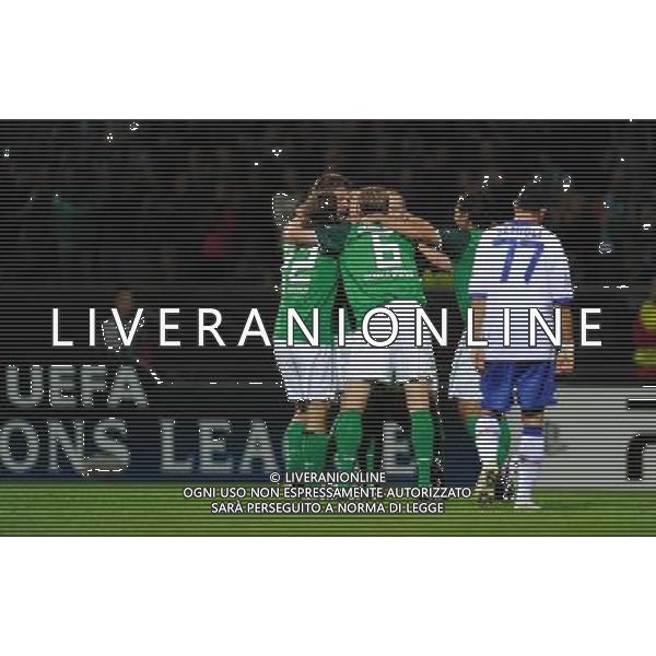 18.08.2010 UEFA Champions League, CL, Play-Off, Saison 2010/2011 SV Werder Bremen - UC Sampdoria Genova 3:1 NELLA FOTO ABBRACCI GIOCATORI WERDER BREMA FOTO FIRO-AG ALDO LIVERANI ONLY ITALY