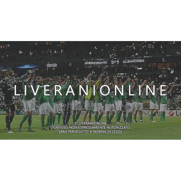 18.08.2010 UEFA Champions League, CL, Play-Off, Saison 2010/2011 SV Werder Bremen - UC Sampdoria Genova 3:1 NELLA FOTO I GIOCATORI DEL WERDER BREMA ESULTANO A FINE GARA FOTO FIRO-AG ALDO LIVERANI ONLY ITALY