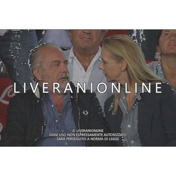 19 AGOSTO 2010 EUROPA LEAGUE NAPOLI-ELSBORG NELLA FOTO: AURELIO DE LAURENTIIS CON LA MOGLIE JAQUELINE FOTO MOSCA- AG.LIVERANI SAS